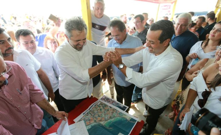  Ex-opositores, Elmano e Vitor Valim visitam obras em Caucaia